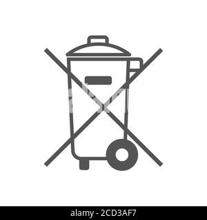 Do not throw in the trash icon. Special disposal sign. Stock Vector