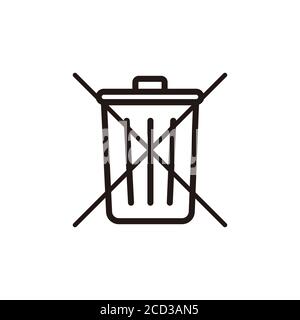 Do not throw in the trash icon. Special disposal sign. Stock Vector