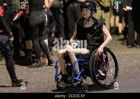 Demonstrations continue for the 81st consecutive day at the Portland, Oregon  Police Association Building on August 17, 2020, to protest police brutality and racial inequities. No arrests were made.  (Photo by John Rudoff/Sipa USA) Stock Photo