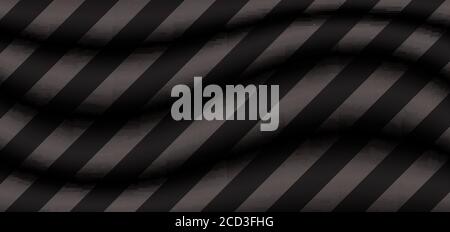 Abstract background 3D gray wave with diagonal black stripes pattern. Vector illustration Stock Vector