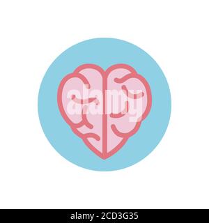 Emotional education icon. Symbol of a heart-shaped brain. Stock Vector