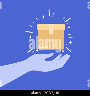 Delivery website banner in flat illustration vector style Stock Vector