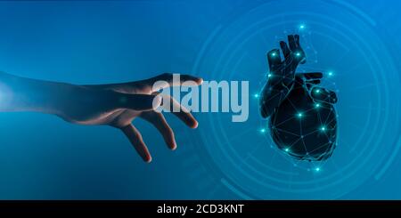 Illustration of human heart isolated on white background Stock Photo