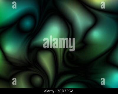 Green abstract futuristic glossy background with fabric, silk texture and ambient occlusion effect for design concepts, wallpapers, presentations, web Stock Vector