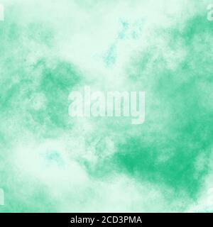 Colored watercolor background blue green mint, abstract stain, backdrop. Delicate transition gradient, splash stain blot of paint for design Stock Photo