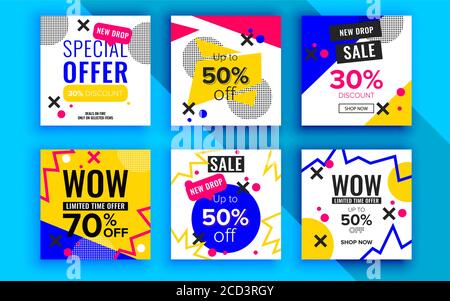 Set of sale banner template design. Vector illustration. Stock Vector