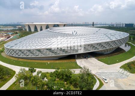 Aerial view of the Xiangyang Science and Technology Museum in Xiangyang city, central China's Hubei province, 30 July 2020. Stock Photo