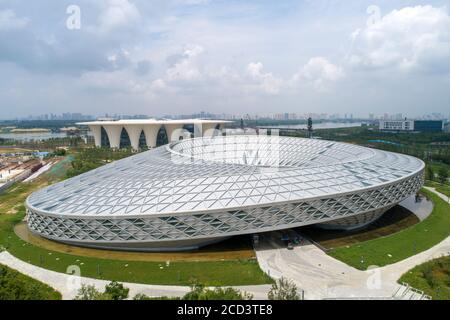 Aerial view of the Xiangyang Science and Technology Museum in Xiangyang city, central China's Hubei province, 30 July 2020. Stock Photo