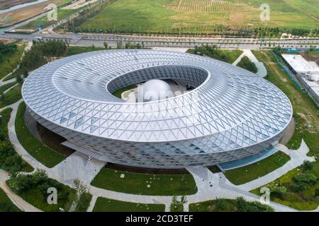 Aerial view of the Xiangyang Science and Technology Museum in Xiangyang city, central China's Hubei province, 30 July 2020. Stock Photo