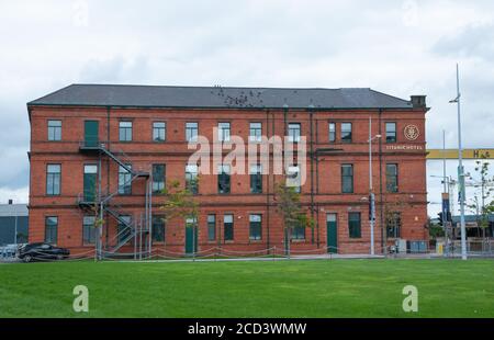 Belfast, Northern Ireland - 03 August, 2019. Titanic Quarter,  Belfast city, Titanic Hotel Stock Photo