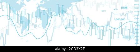 Stock market graph or forex trading chart for business and financial concepts. Abstract finance background investment or Economic trends business idea Stock Photo