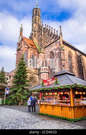 GERMANY BAVARIA NÜRNBERG THE CHRISTMAS MARKET CHRISTMAS ORNAMENTS STORE ...