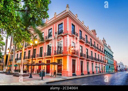 Merida, Mexico. Hispanic colonial architecture, Yucatan Peninsula in Central America. Stock Photo