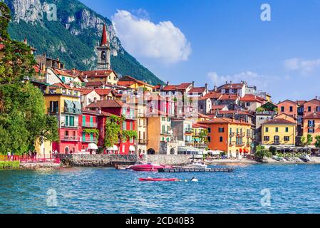 Varenna, Lake Como - Holidays in Italy view of the most beautiful lake in Italy, Lago di Como. Stock Photo