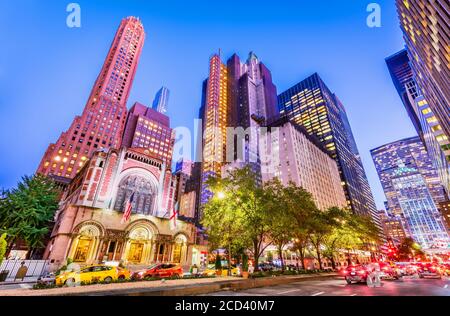 New York, USA - September 2019: Famous 5th Avenue in Manhattan, New York City in United States of America Stock Photo