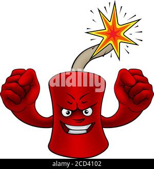 Firecracker Dynamite Cartoon Firework Mascot Stock Vector