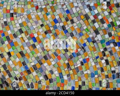 Multicolored mosaic on the wall. Abstract pattern Stock Photo