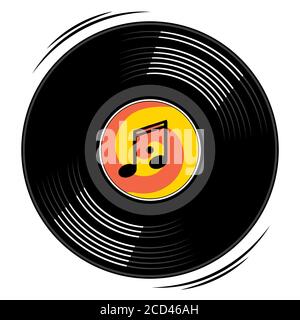 Vintage vinyl record. Icon, design element isolated on white background. Stock Vector