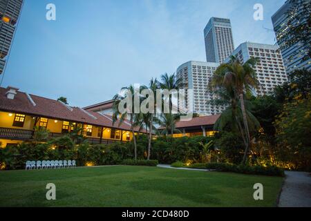 Iconic Raffles Hotel in Singapore Stock Photo