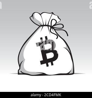 Blockchain, Dolar and Bitcoin icon. Weight icon. Vector outline Illustration and icons. Stock Vector