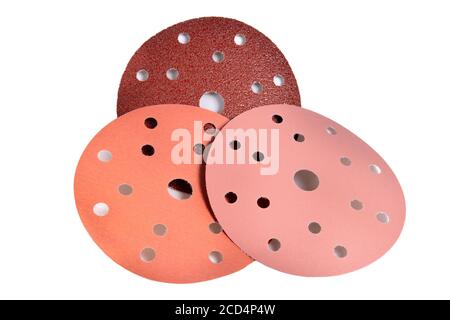 sander sandpaper for grinding machine, angle grinder tool isolated on white Stock Photo