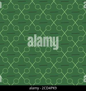 Geometric seamless pattern with intersecting lines grids cells. Criss-cross background green vector graphics seamless pattern graphic design Stock Vector