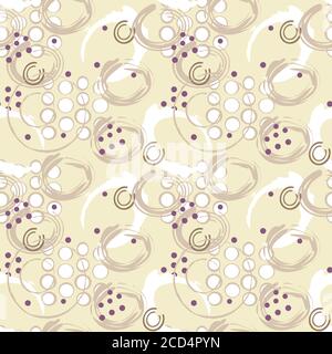 Abstract grunge style circles seamless pattern, vector background surface design Stock Vector