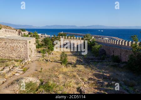 Babakale, Canakkale / Turkey - July 18 2020: Babakale Castle and town center Turkey and the western most point of continental Asia Stock Photo