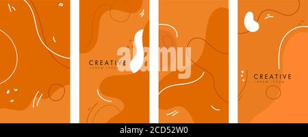 Colorful abstract geometric mimphis banners on a white background. Design backgrounds for social media post and stories Stock Vector