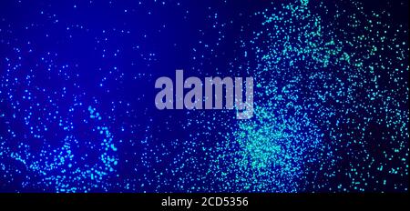 Abstract colorful particle background. Small round dot on blue gradient background Stock Photo