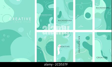 Memphis instagram stories template in trendy style. Design backgrounds for social media post and stories. Modern minimalistic design for poster, banner, cover presentation, flyer, invitation. Stock Vector