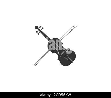 Music, string, violin icon. Vector illustration, flat design. Stock Vector