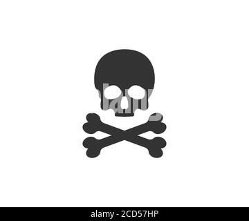 Skull, bone, halloween icon. Vector illustration, flat design. Stock Vector