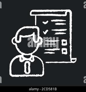 Demands list chalk white icon on black background Stock Vector