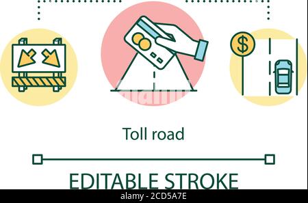 Toll road concept icon Stock Vector