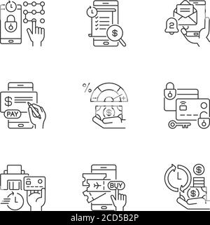 bundle of online banking set icons Stock Vector Image & Art - Alamy