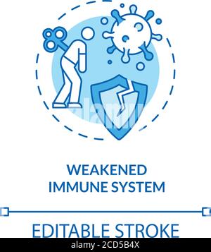 Weakened immune system concept icon Stock Vector