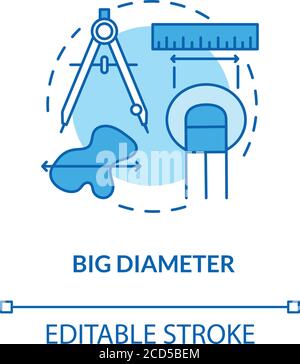 Big diameter concept icon Stock Vector