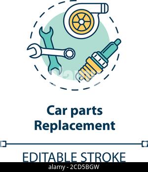 Car parts replacement concept icon Stock Vector