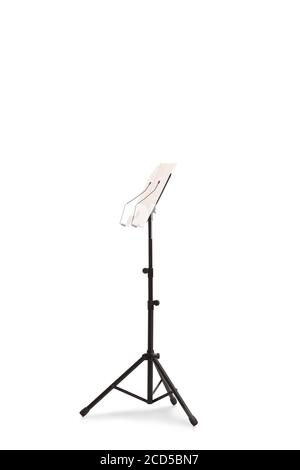 Musical notebook on a tripod stand isolated on white background Stock Photo
