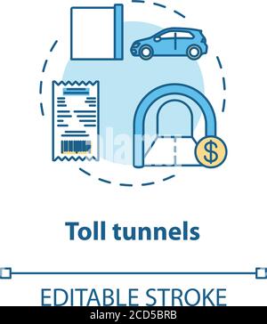 Toll tunnels concept icon Stock Vector