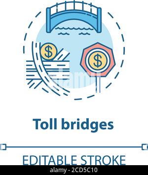 Toll bridges concept icon Stock Vector