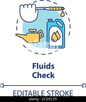Fluids check concept icon Stock Vector