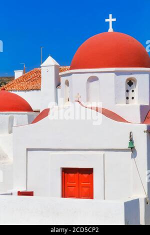 Greek orthodox chapel, Mykonos Town, Mykonos, Cyclades Islands, Greece Stock Photo