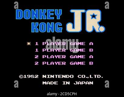 Donkey Kong Jr - Nintendo Famicom Disk System Videogame - Editorial use only Stock Photo