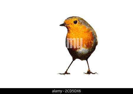 Polygonal bird image. Geometric low poly art. White background. Stock Photo