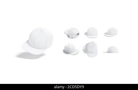 Blank white jeans snapback mock up, different views Stock Photo