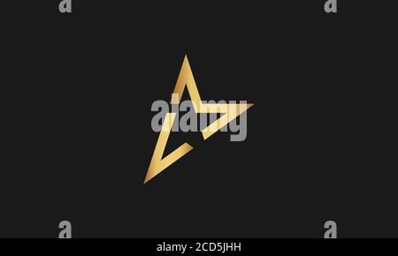 L, M, LM, ML Letter with Star Logo Template vector icon illustration design. Modern Star logo in elegant style with Black Background. Stock Vector