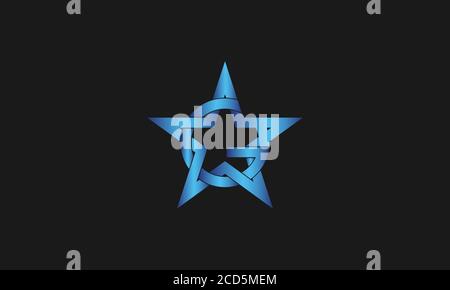A G Letter with Star Logo Template vector icon illustration design. Modern Gold Star logo in elegant style with Black Background Stock Vector