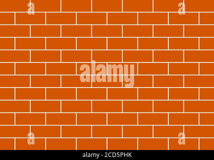 Orange brick wall illustration. Orange and white tile design. Stock Photo